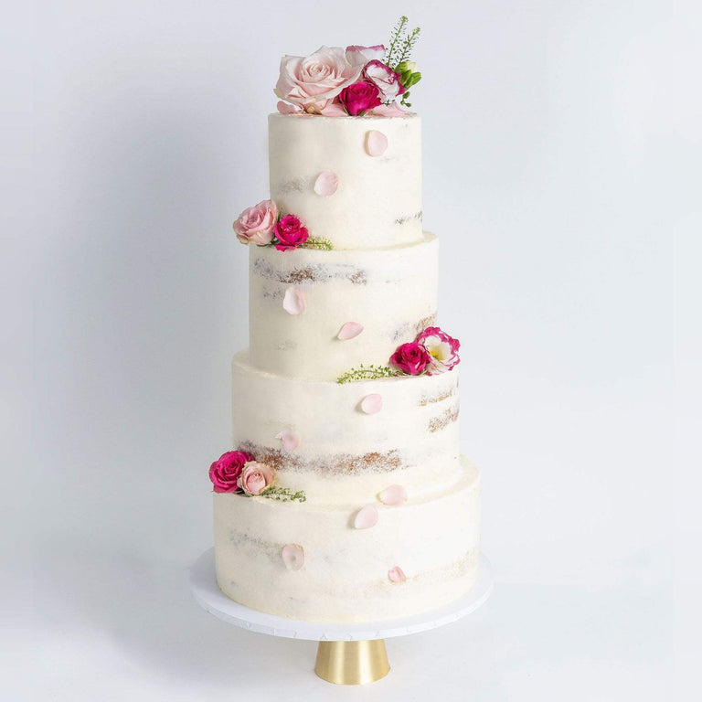 Cutter & Squidge Weddings FOUR TIER DECORATED NAKED WEDDING CAKE