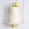 Cutter & Squidge Weddings Classic White Rose - Two Tier (8", 6") TWO TIER FLORAL RUFFLE WEDDING CAKE
