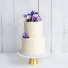 Cutter & Squidge Weddings Purple Floral - Two Tier (8", 6") TWO TIER FLORAL RUFFLE WEDDING CAKE