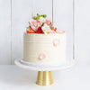 Cutter & Squidge Weddings Pink & Petals - Small 6" ONE TIER FLORAL RUFFLE WEDDING CAKE