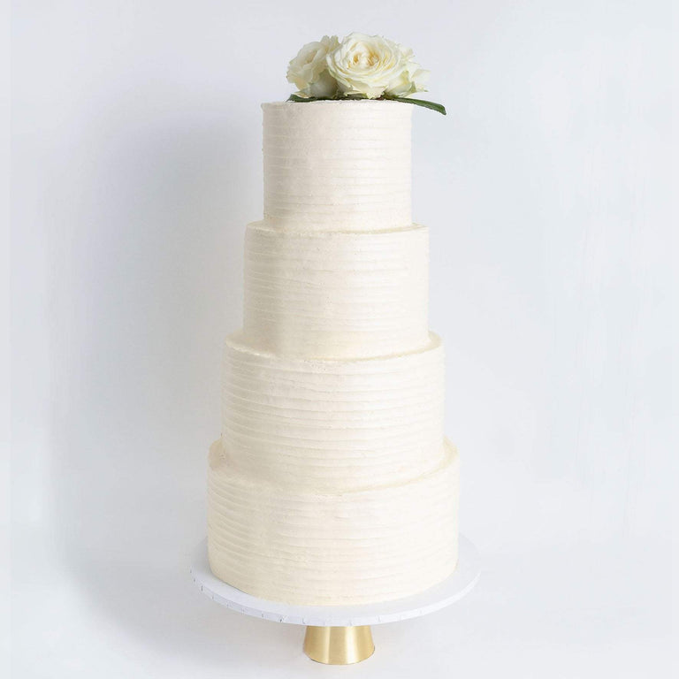 Cutter & Squidge Weddings Classic White Rose - Four Tier (12", 10", 8", 6") FOUR TIER FLORAL RUFFLE WEDDING CAKE
