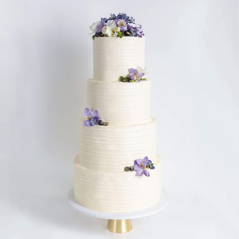 Cutter & Squidge Weddings FOUR TIER FLORAL RUFFLE WEDDING CAKE