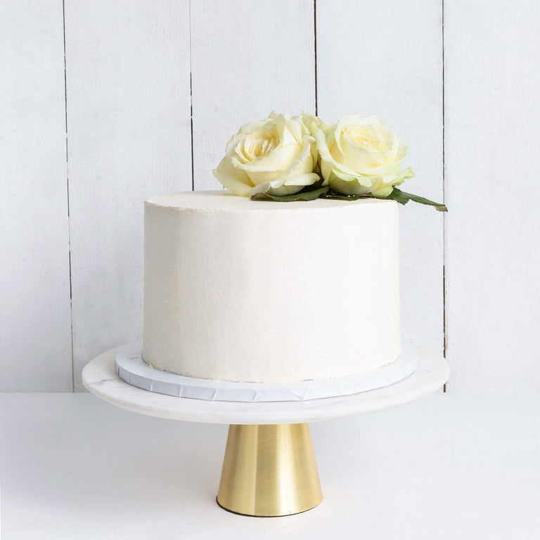Cutter & Squidge Weddings ONE TIER DECORATED WHITE WEDDING CAKE