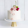 Cutter & Squidge Weddings Pink & Petals - Small 6" ONE TIER DECORATED WHITE WEDDING CAKE