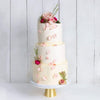 Cutter & Squidge Weddings Pink & Petals - Three Tier (10", 8", 6") THREE TIER DECORATED WHITE WEDDING CAKE