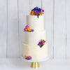 Cutter & Squidge Weddings Purple & Orange - Three Tier (10", 8", 6") THREE TIER DECORATED WHITE WEDDING CAKE