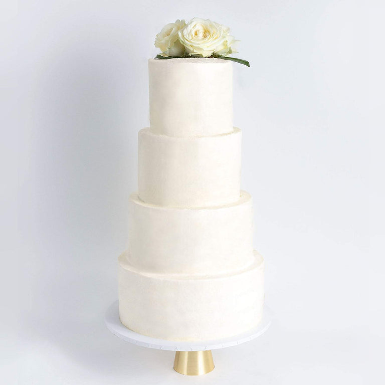 Cutter & Squidge Weddings Classic White Rose - Four Tier (12", 10", 8", 6") FOUR TIER DECORATED WHITE WEDDING CAKE