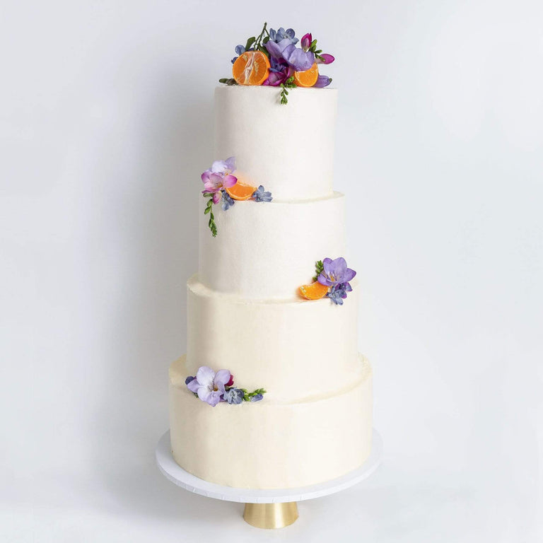 Cutter & Squidge Weddings FOUR TIER DECORATED WHITE WEDDING CAKE