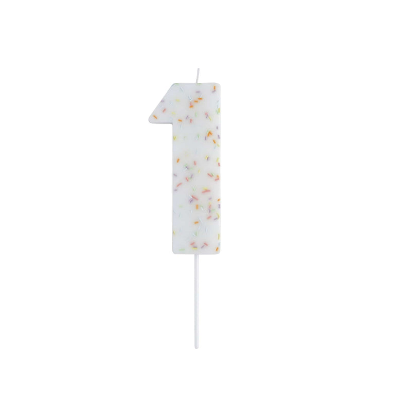 Cutter & Squidge Number 1 Giant Pastel Sprinkle Number Candles
