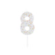 Cutter & Squidge Number 8 Giant Pastel Sprinkle Number Candles