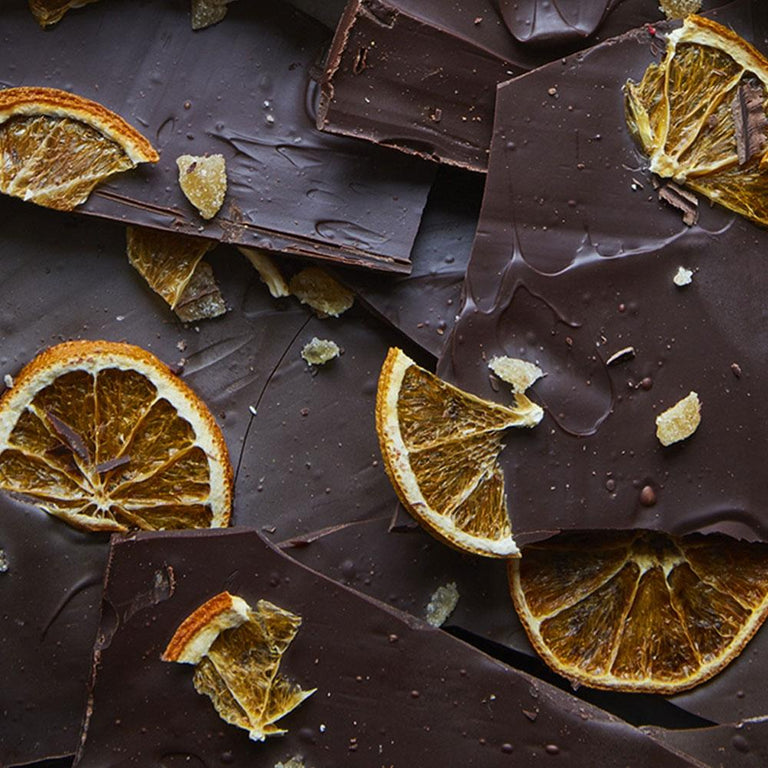 Cutter & Squidge ORANGE AND CANDIED GINGER DARK CHOCOLATE BARK